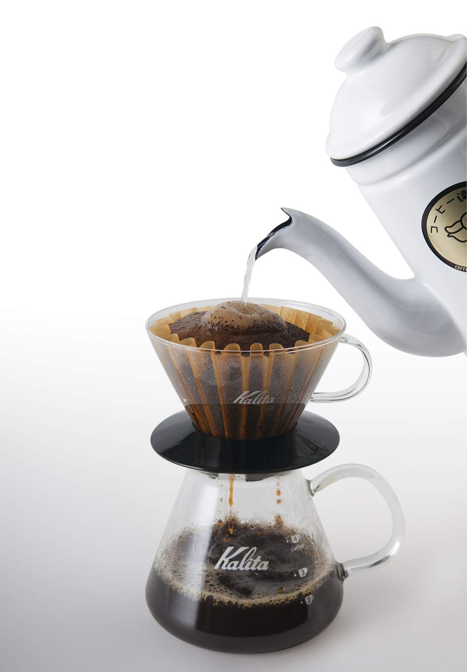 Kalita Wave 155 Glass Dripper, Black Crema