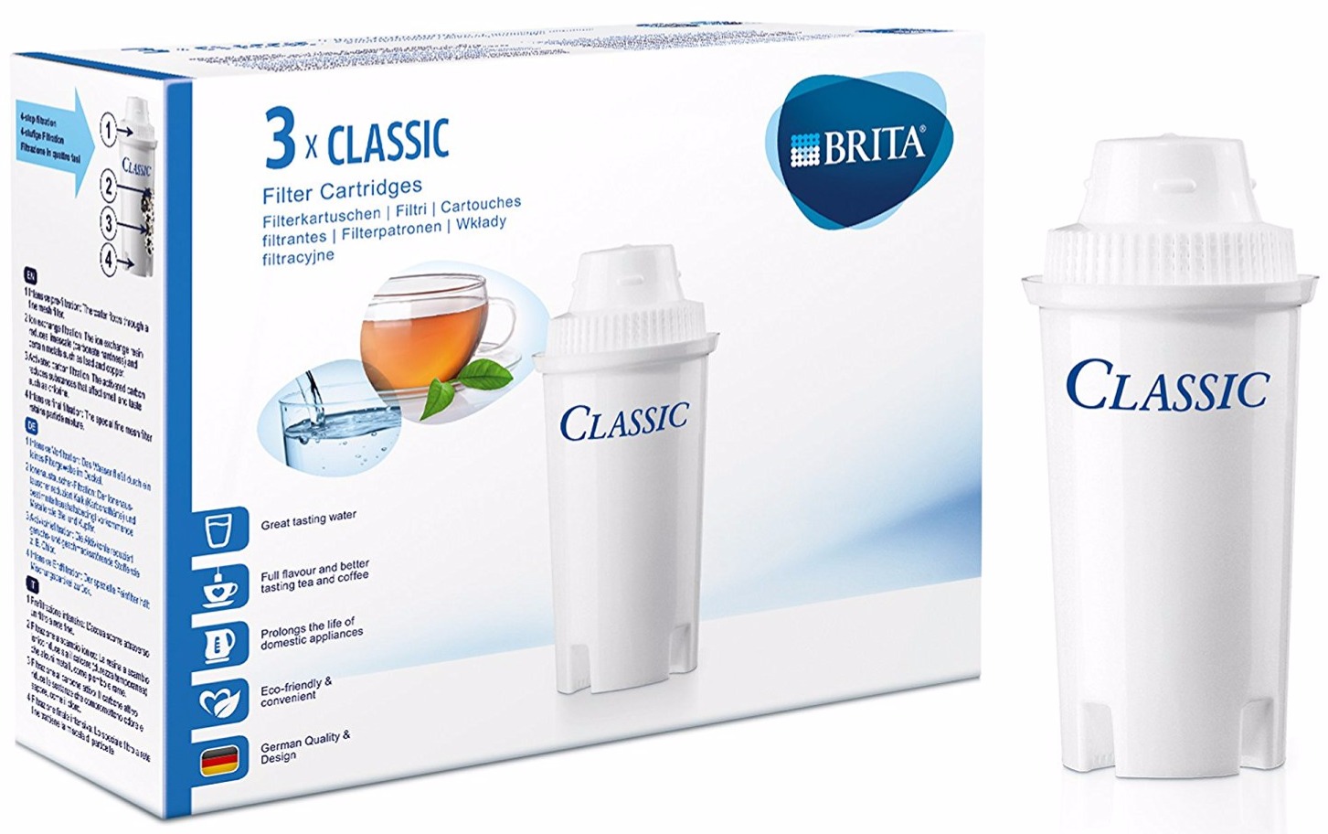 Brita Classic Water Filter Cartridge 3 pack - Crema