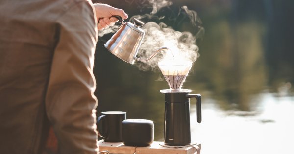 Kaffebryggning utomhus med Hario V60