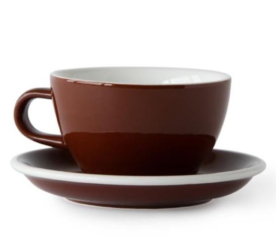 Acme Large Latte Cup 280 ml + Saucer 15 cm, Weka Brown