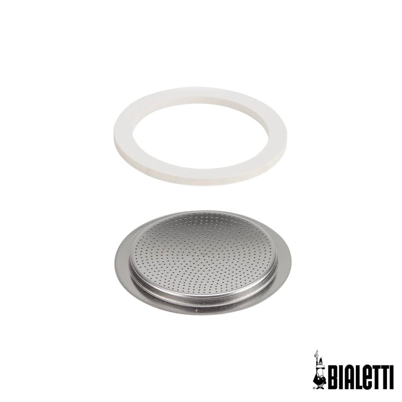 Bialetti Gasket and Filter Plate For 3 & 4 Cup Moka Express and Moka Induction