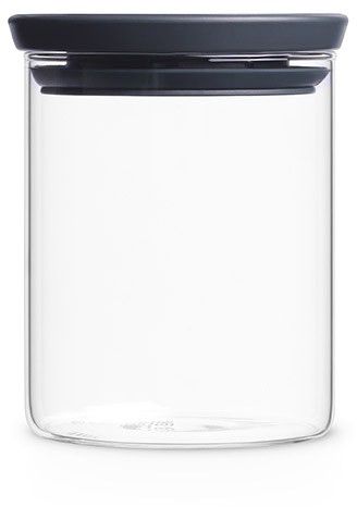 Brabantia glass jar with grey lid, 0.6 litres