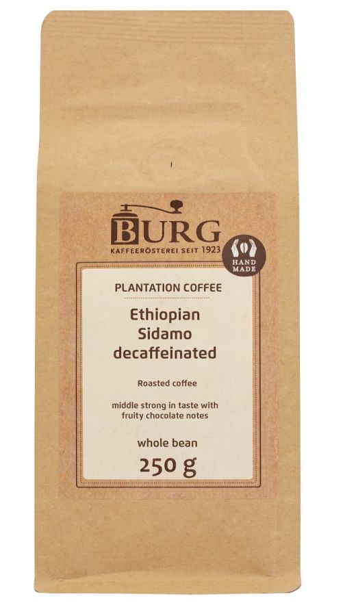 Burg Burg Ethiopia Sidamo koffeinfritt kaffe 250 g kaffebönor