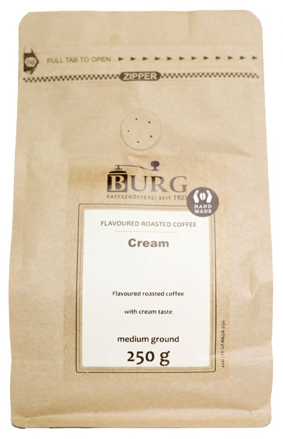 Burg Flavoured Coffee, Cream 250 g Ground