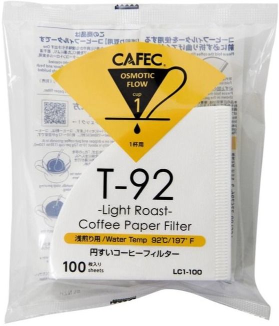 CAFEC CAFEC Light Roast T-92 Coffee Paper Filter 1 Cup, 100 st