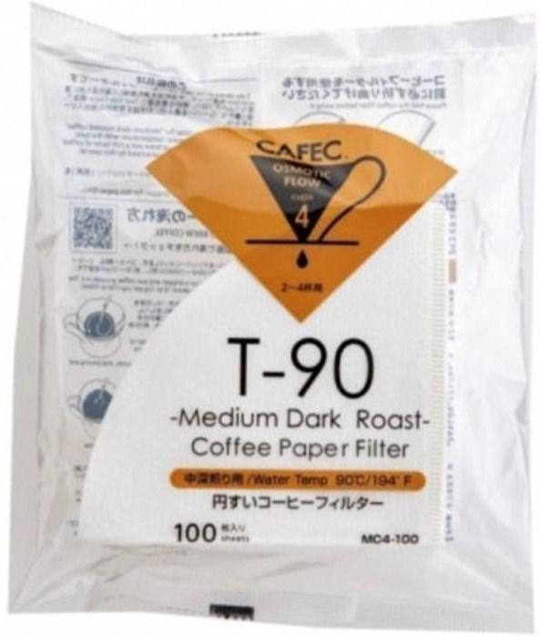CAFEC Medium Roast T-90 Coffee Paper Filter 4 Cup, 100 st
