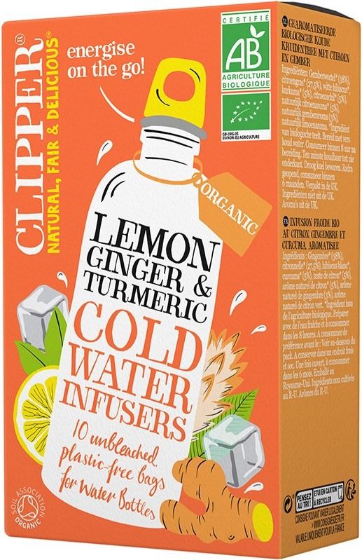 Clipper Organic Lemon, Ginger & Turmeric Cold Water Infusers 10 påsar