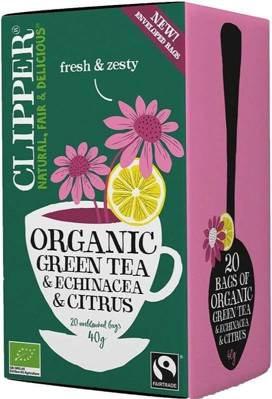 Clipper Organic Green Tea & Echinacea & Citrus 20 Bags
