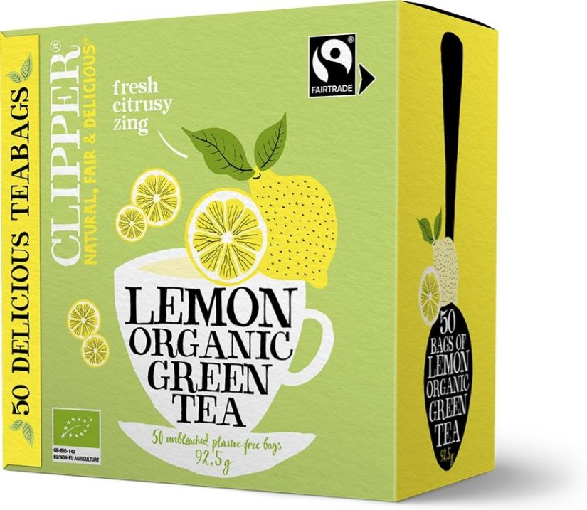 Clipper Organic Green Tea & Lemon 50 tepåsar