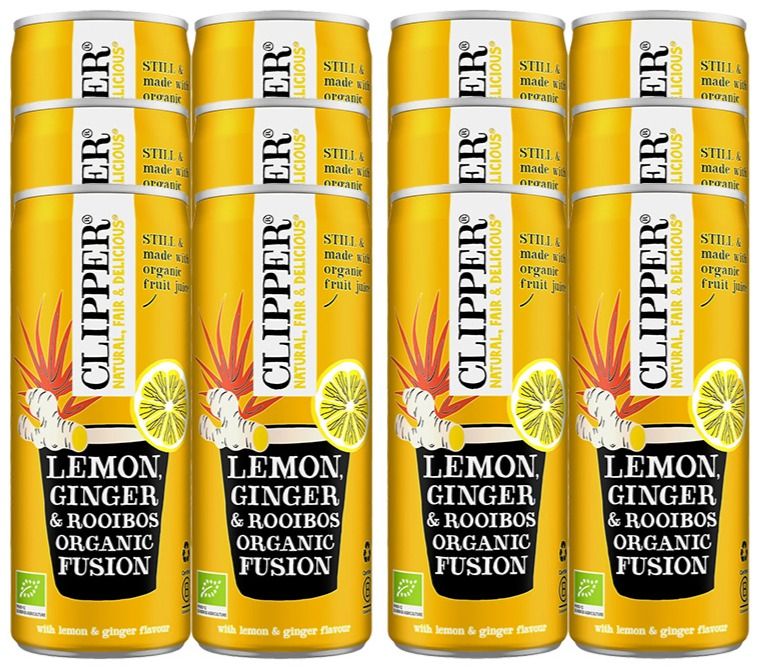 Clipper Lemon, Ginger & Rooibos Organic Fusion 250 ml - 12-pack