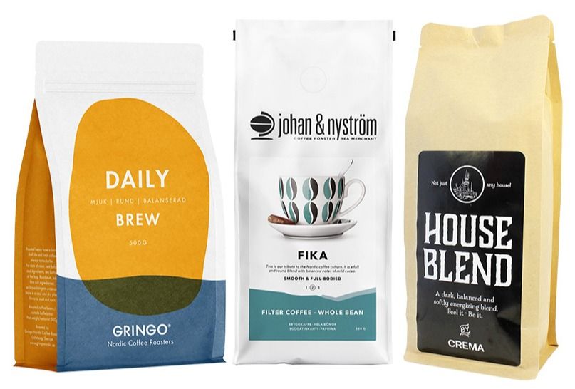 Crema House Blend + Gringo Nordic Daily Brew  + Johan & Nyström Fika 3 x 500 g kaffebönor