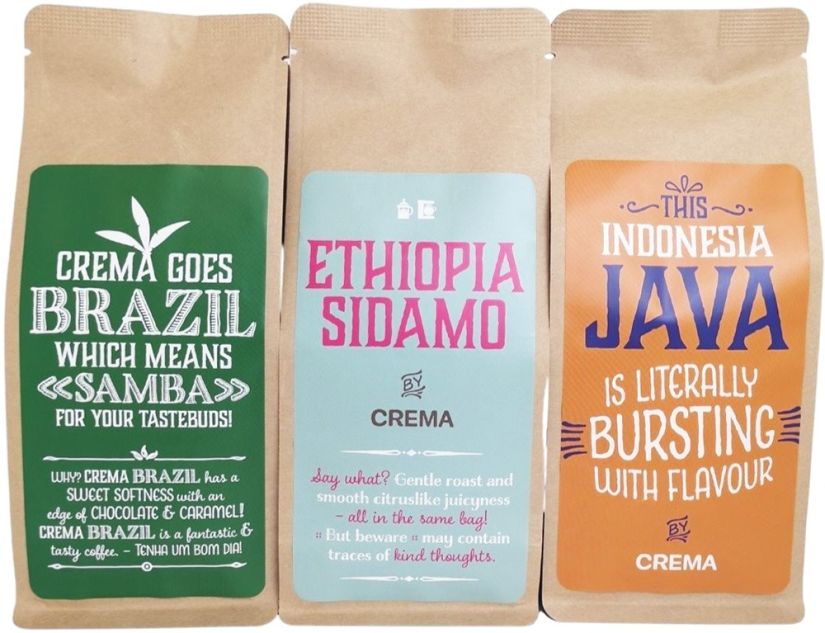 Crema Tasting Pack Bryggkaffe I - 3 x 250 g
