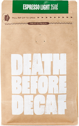 Death Death Before Decaf Espresso Light 250 g kaffebönor