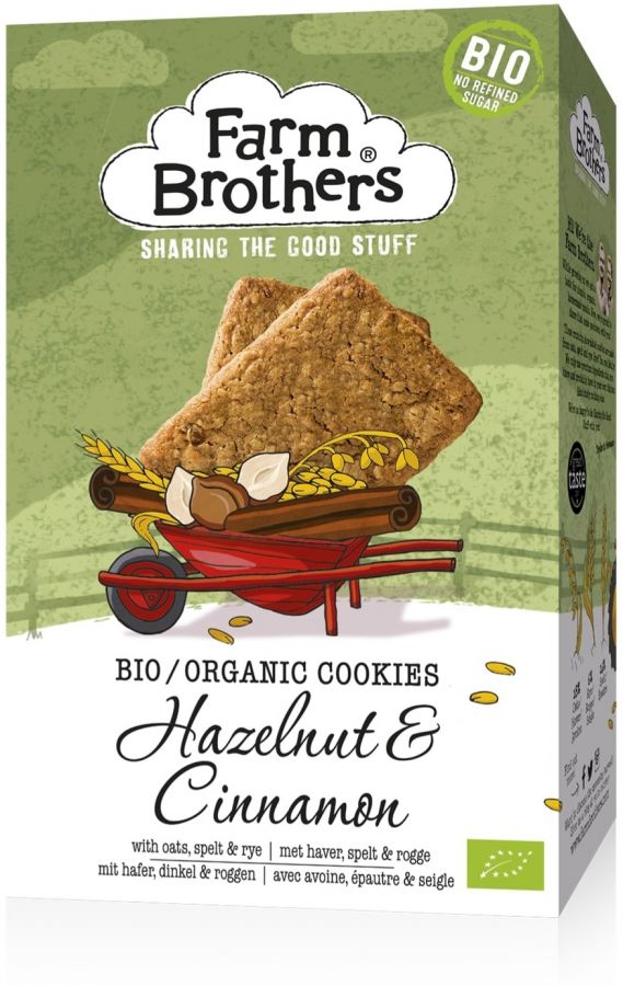Farm Farm Brothers ekologiska hasselnöt & kanel kex 150 g