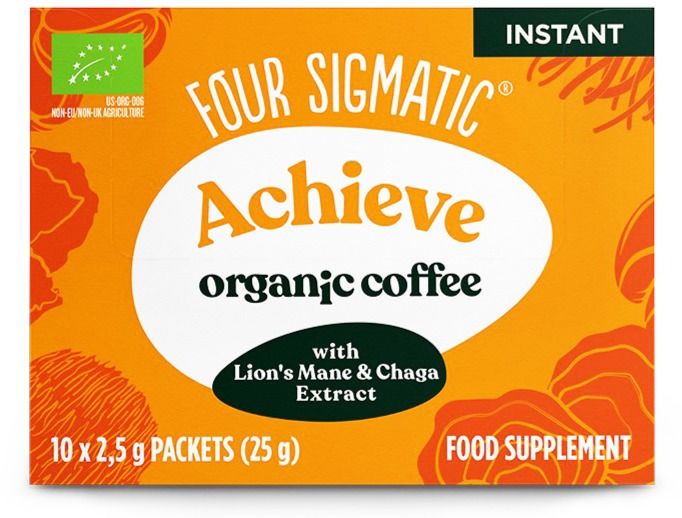 Four Sigmatic Instant Coffee Powder With Lion's Mane & Chaga, 10 Bags