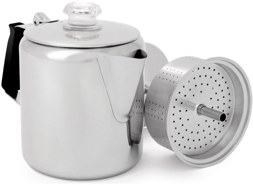GSI Outdoors Glacier Stainless Percolator With Silicon Handle, 6 koppar
