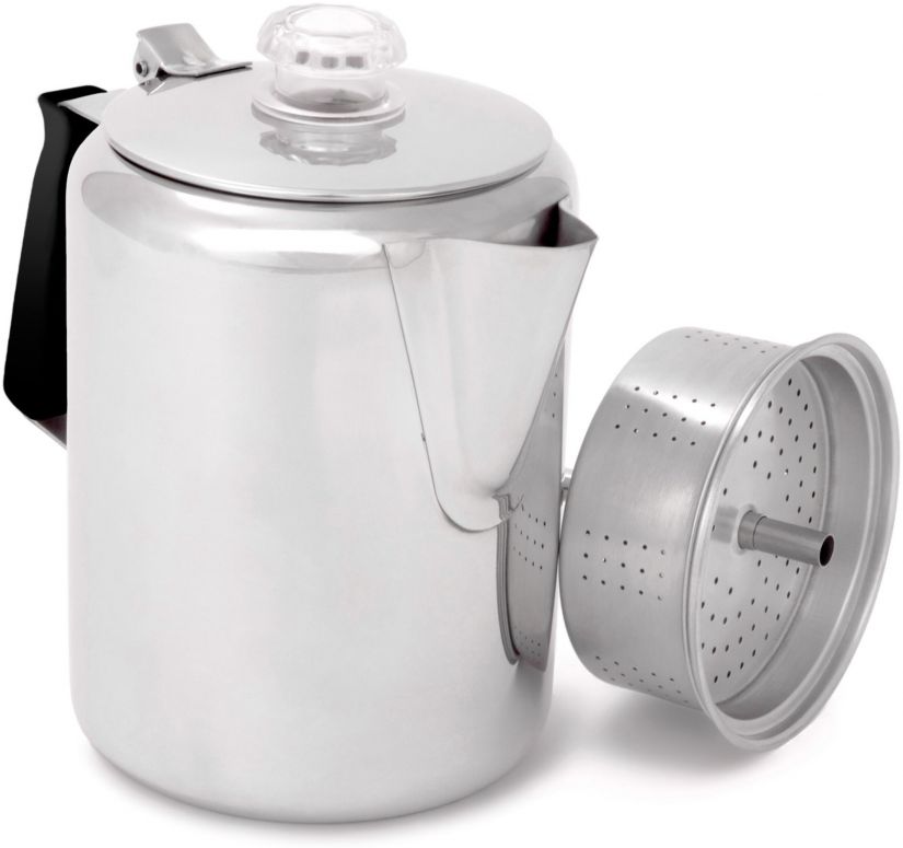 GSI Outdoors Glacier Stainless Percolator With Silicon Handle, 9 Cups