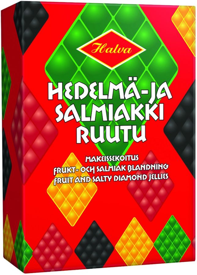 Halva Halva Frukt- och Salmiakrutor, ask 240 g