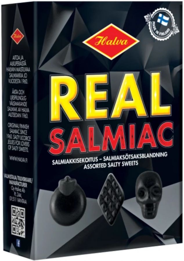 Halva Real Salmiac Salty Jellies, Box 230 g