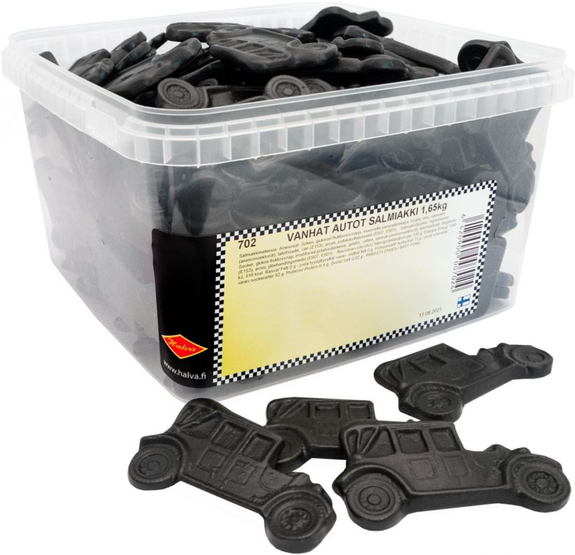 Halva Halva Gamla Bilar Salt Lakrits, låda 1,65 kg