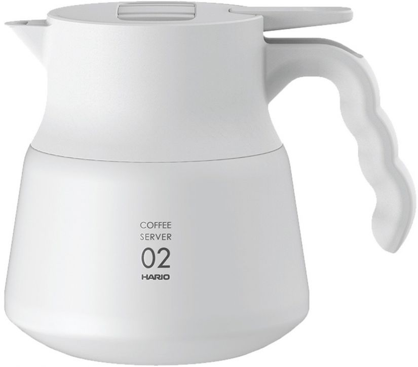 Hario V60 Insulated Stainless Steel Server PLUS storlek 02 600 ml, vit