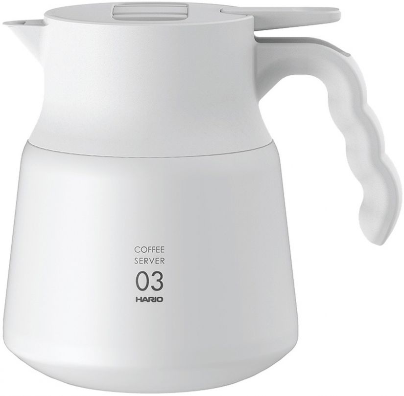 Hario V60-03 Insulated Stainless Steel Server PLUS 800 ml, White