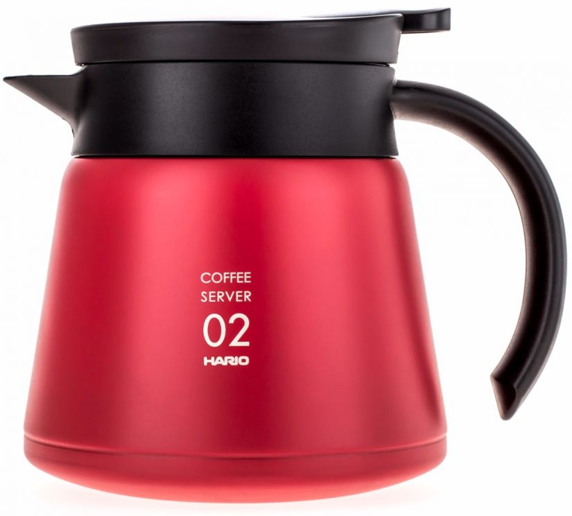 Hario Hario V60 02 Insulated Stainless Steel Server 600 ml, röd
