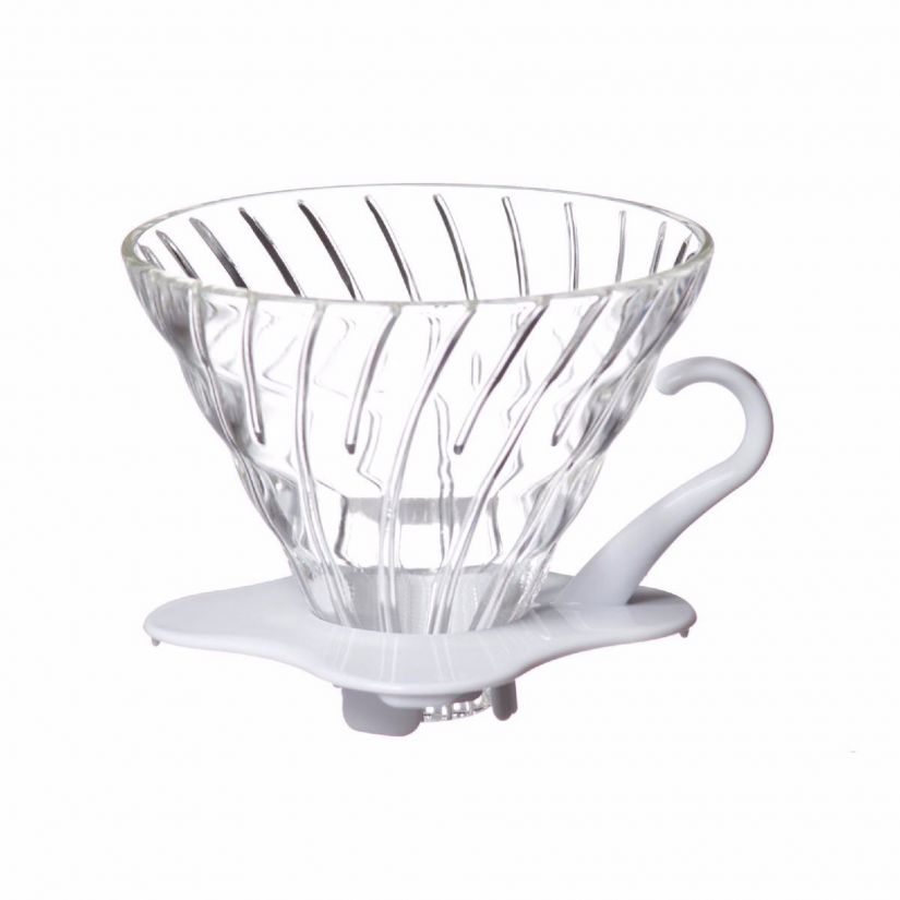 Hario V60 Glass Coffee Dripper storlek 01, vit