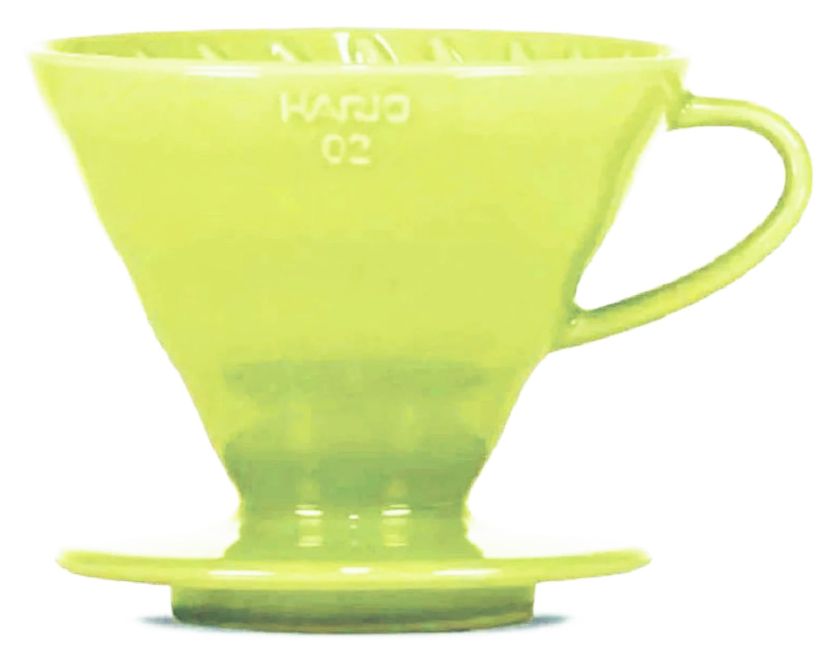 Hario V60 Dripper storlek 02 filterhållare i porslin, ljusgrön