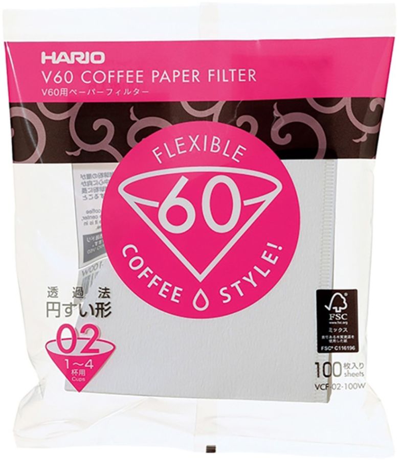Hario V60 Size 02 Coffee Paper Filters, 100 pcs