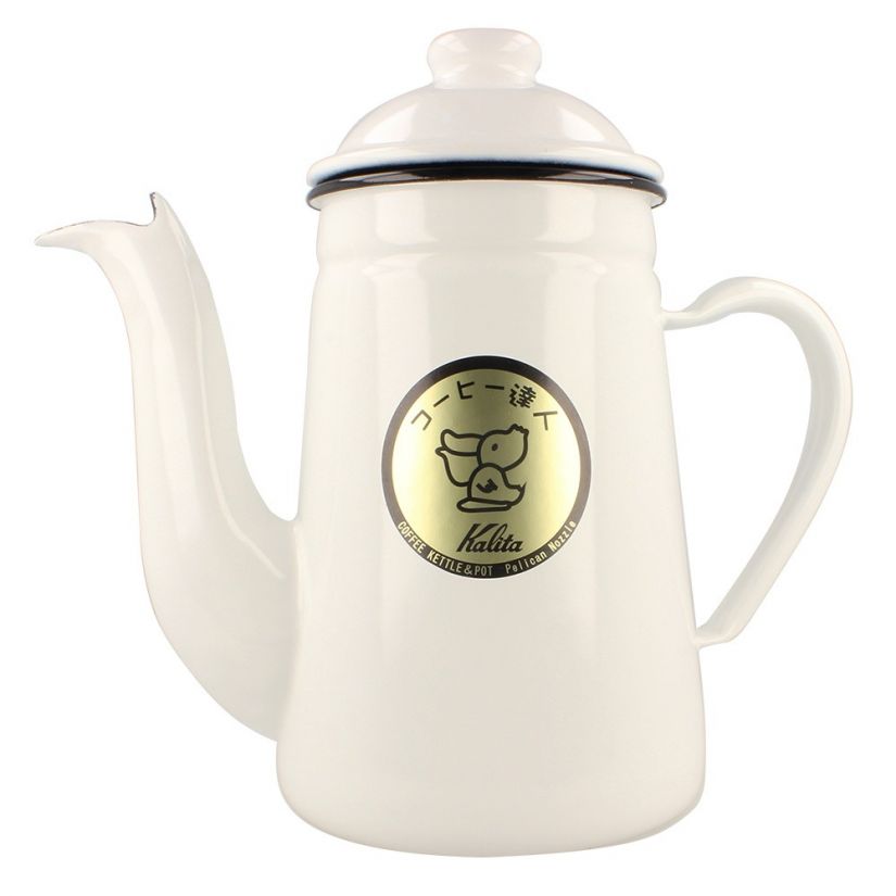 Kalita Pelican Pot emaljerad vattenkanna 1.0 l, vit
