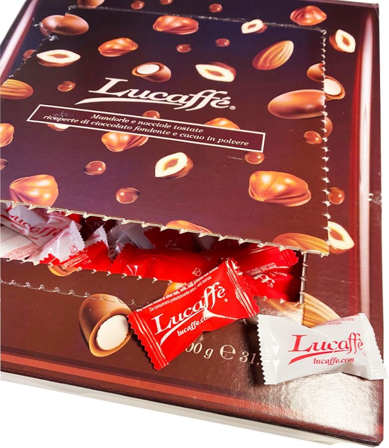 Lucaffé rostade chokladmandlar och -hasselnötter 900 g