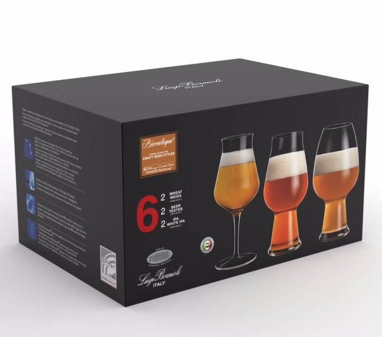 Luigi Luigi Bormioli Birrateque IPA, Wheat & Tester ölglasset på 6 glas