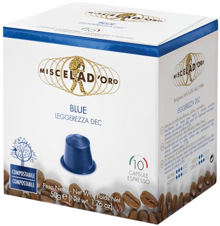 Miscela d'Oro Blue koffeinfri Nespresso-kompatibel kaffekapsel 10 st