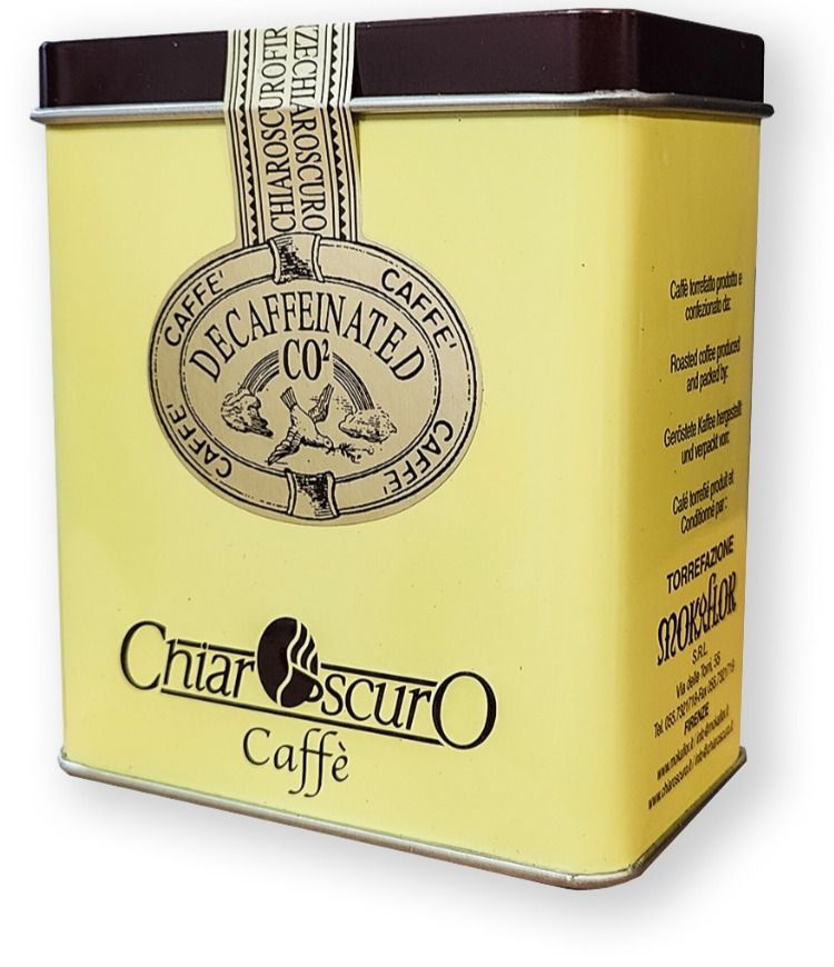 Mokaflor Chiaroscuro Decaffeinato CO2 Decaf Coffee Beans 125 g Metal Box