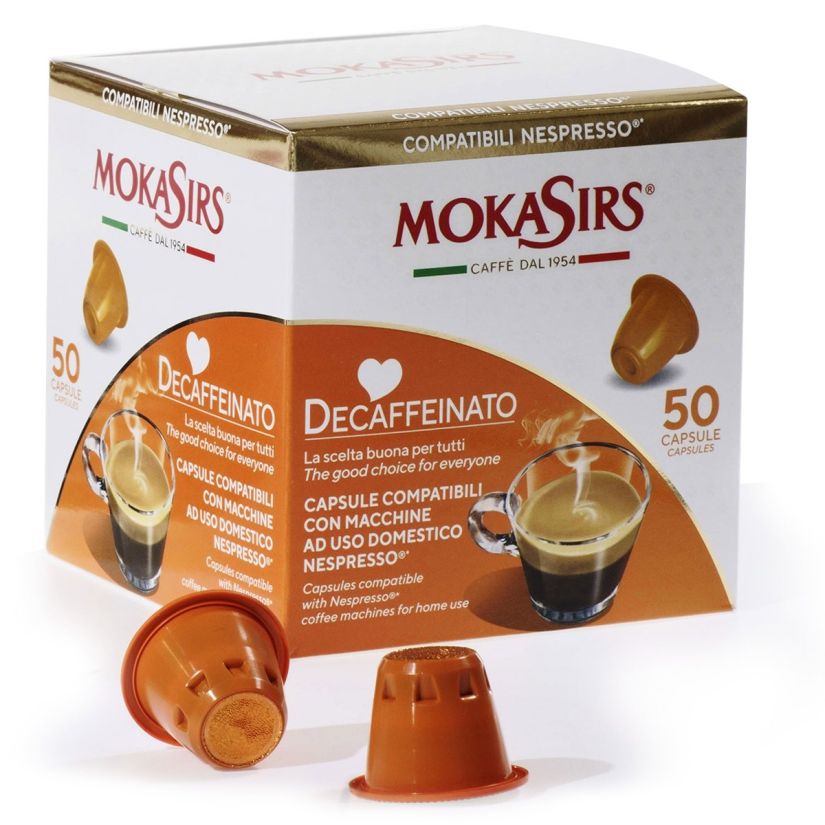 MokaSirs Decaffeinato Nespresso-kompatibel koffeinfri kaffekapsel 50 st