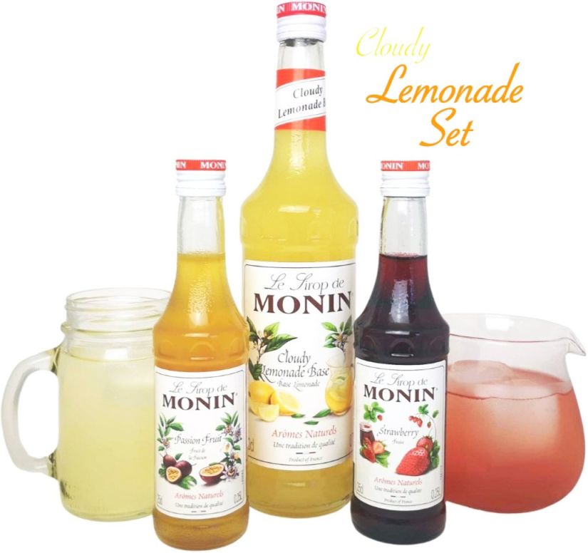 Monin Cloudy Lemonade Set 700 ml & 2 x 250 ml smaksirap
