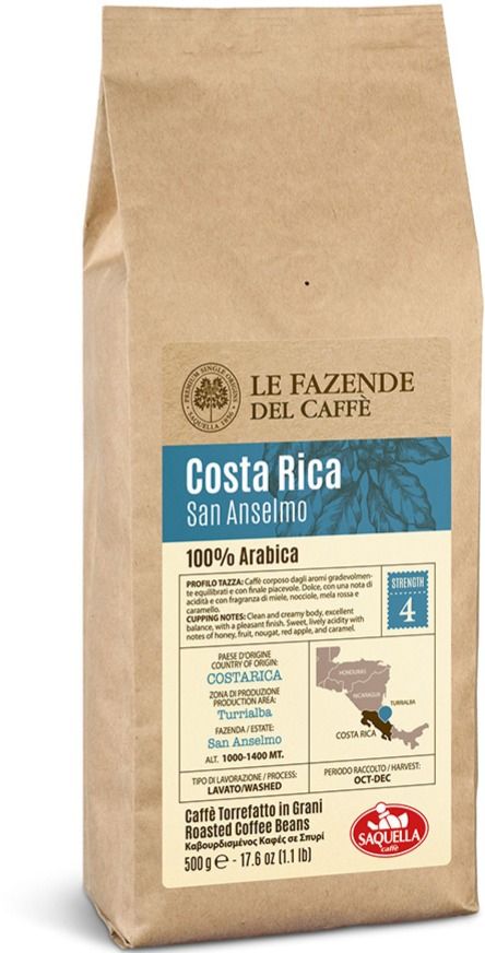 Saquella Costa Rica San Anselmo 500 g kaffebönor