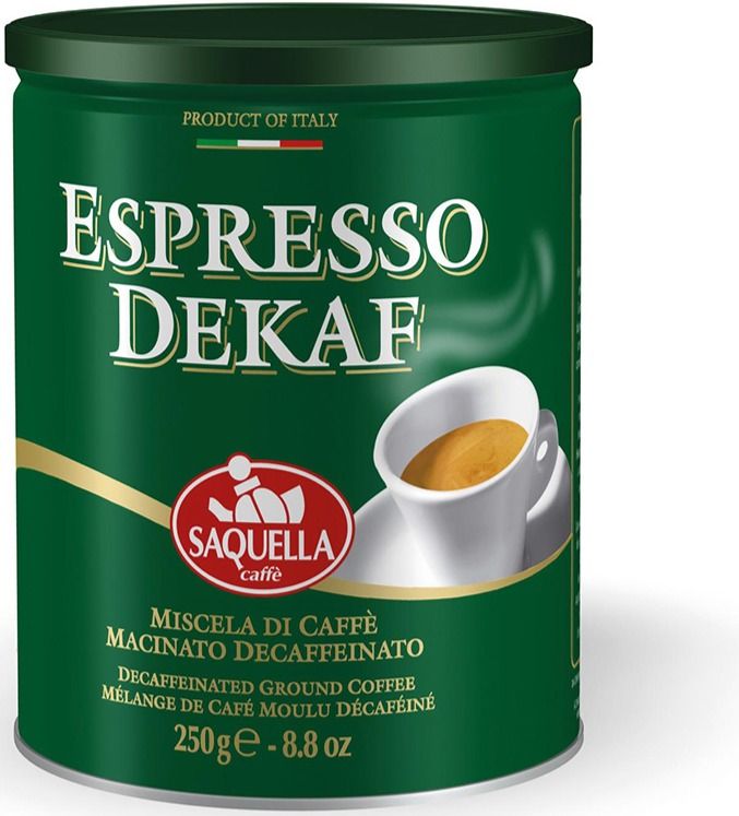 Saquella Espresso Dekaf koffeinfritt 250 g malet kaffe