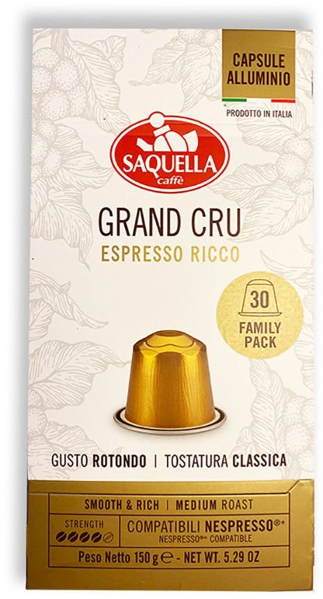 Saquella NEW Grand Cru Nespresso-kompatibel kaffekapsel 30 st
