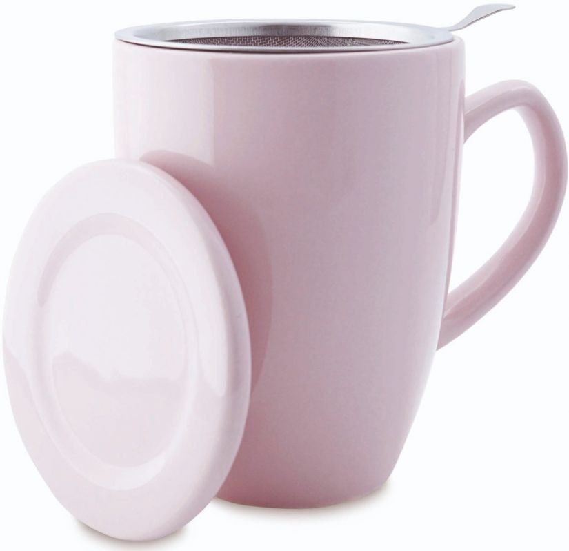 Shamila temugg med lock & tesil 350 ml, rosa