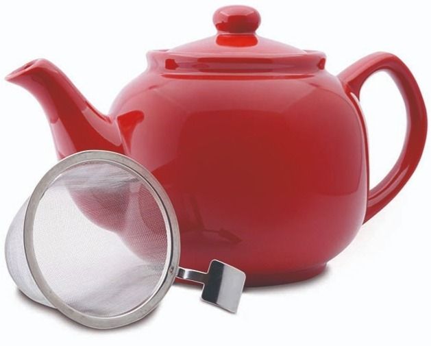 Shamila Ceramic Teapot with Strainer 1,2 l, Red