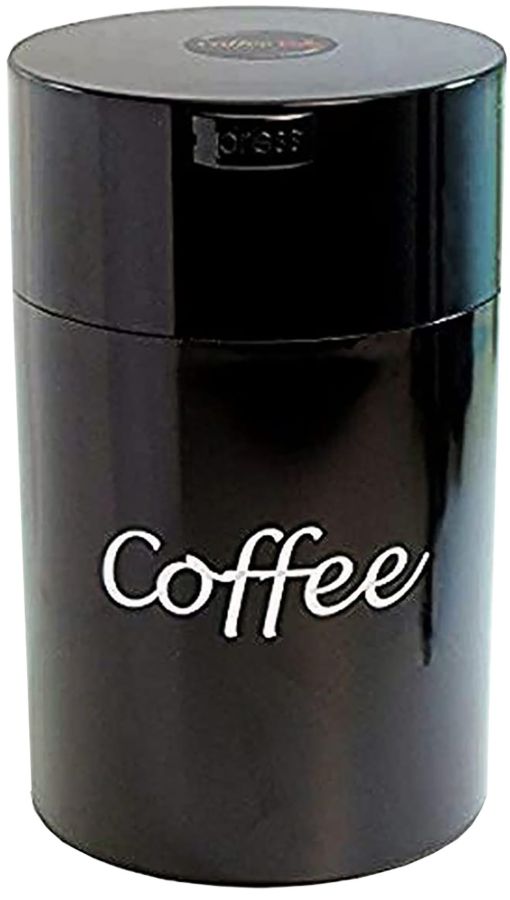 TightVac CoffeeVac förvaringsburk 500 g, svart med text
