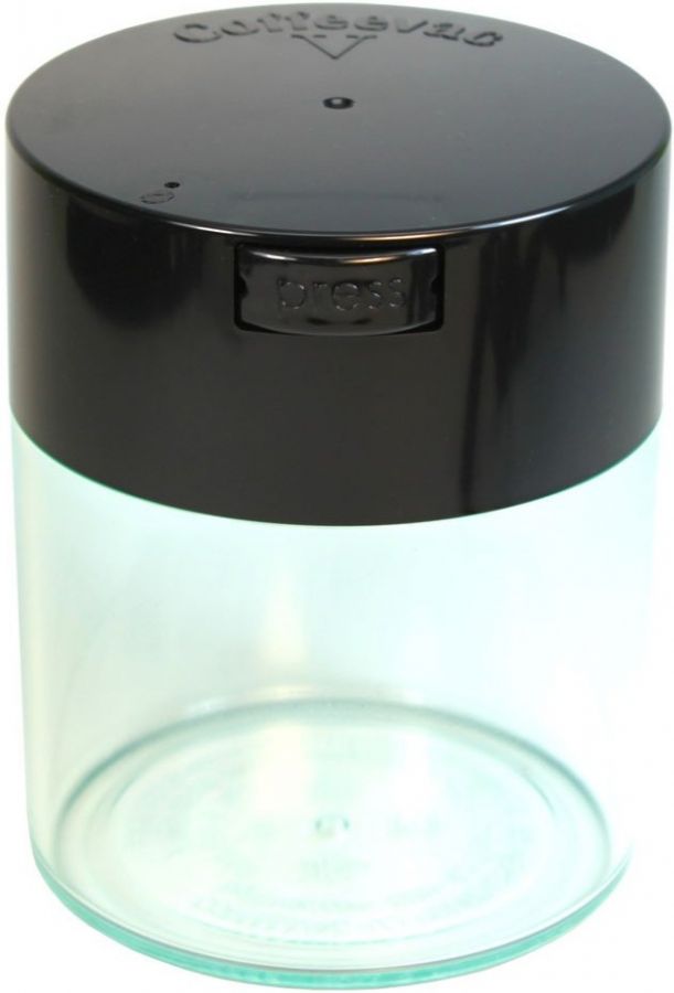 TightVac CoffeeVac V förvaringsburk 250 g, svart/trasnparent