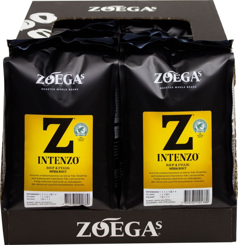 Zoégas Zoégas Intenzo 8 x 450 g kaffebönor grossistförpackning
