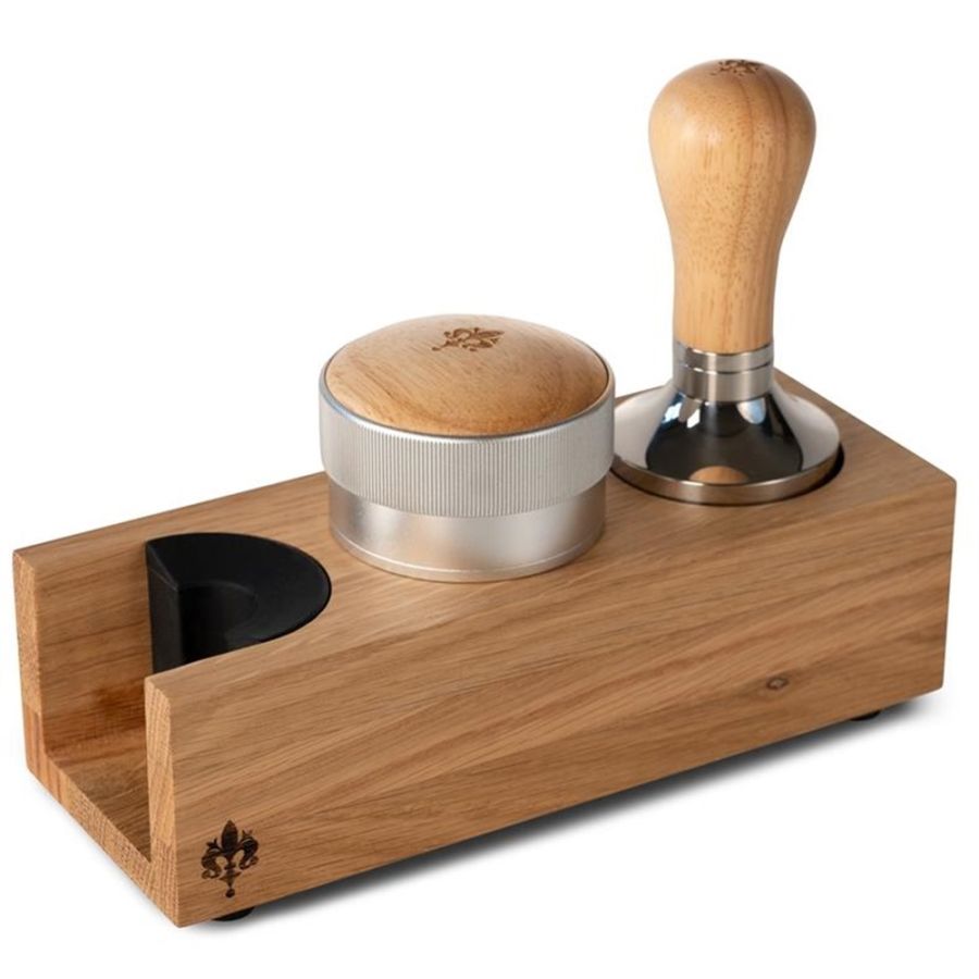 Tamperstation voor 51mm & 54mm, Tamperstation van walnoothout voor