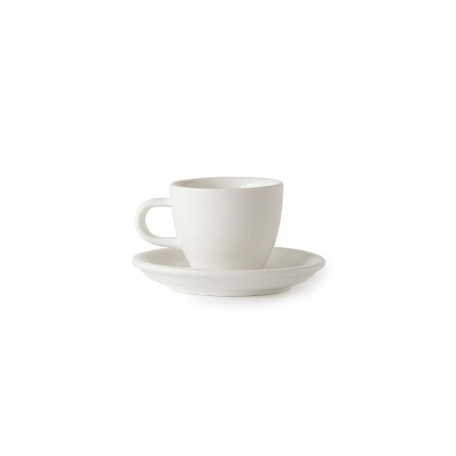 Acme Demitasse Espresso Cup 70 ml + Saucer 11 cm, Milk White