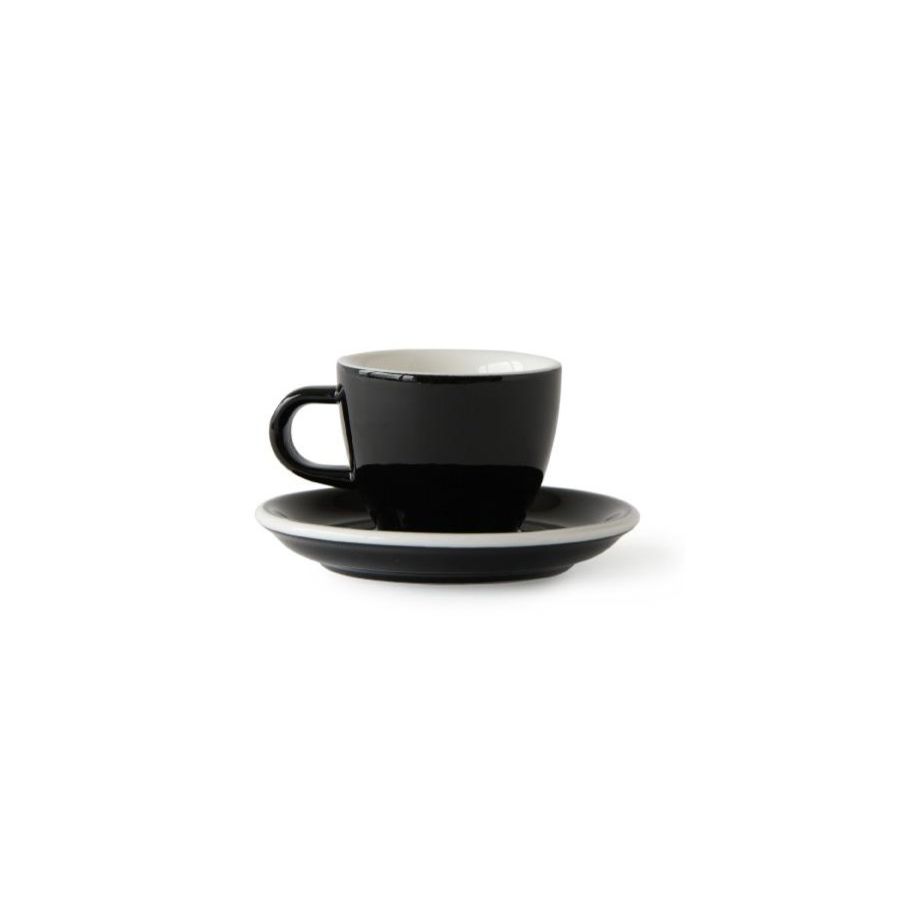 Acme Demitasse Espresso Cup 70 ml + Saucer 11 cm, Penguin Black