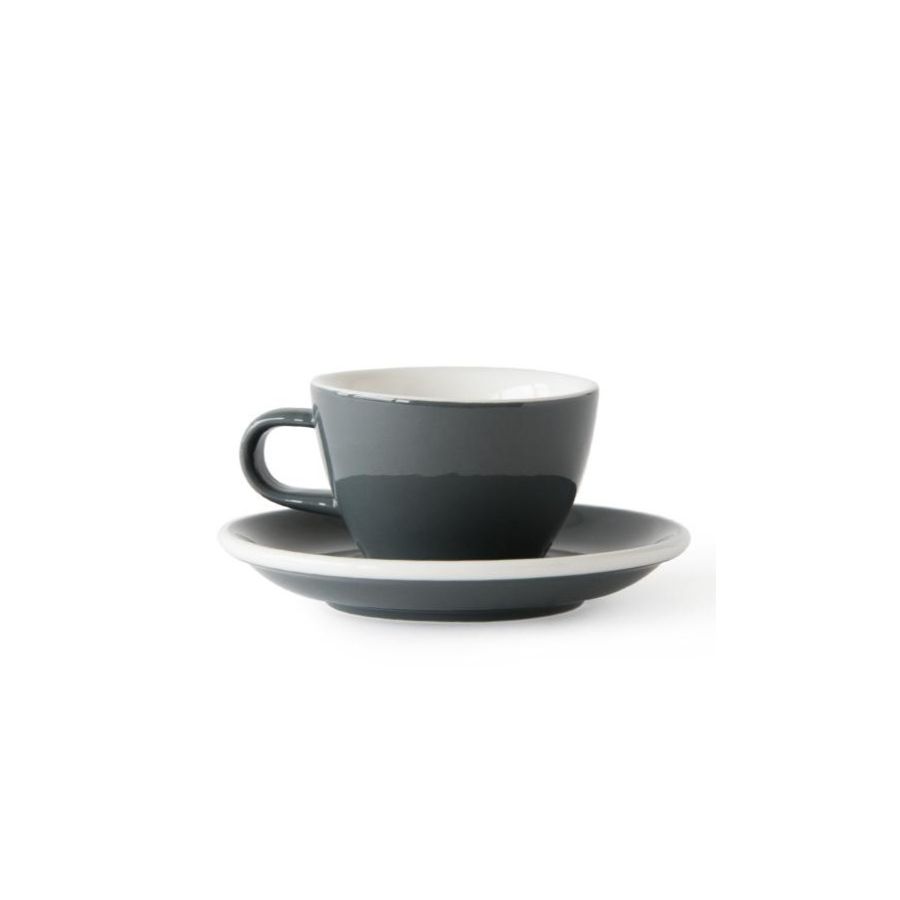 Acme Small Cappuccino Cup 150 ml + Saucer 14 cm, Dolphin Grey