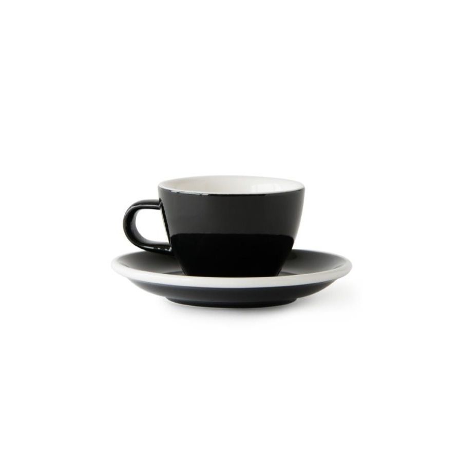 Acme Small Cappuccino Cup 150 ml + Saucer 14 cm, Penguin Black